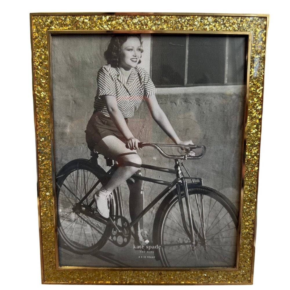 Kate Spade New York Simply Sparkling Gold 8x10 Picture Frame Glitter Lenox